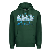 Sports Green merry christmas blue trees Premium Hoodie - FaDigitalArtStudio