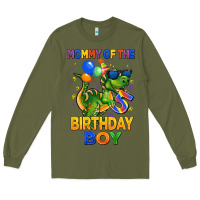 Army Green mommy of the 5 th birthday boy t rex Long Sleeve Tee - CowGirlArtShop