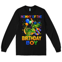 Black mommy of the 5 th birthday boy t rex Long Sleeve Tee - CowGirlArtShop