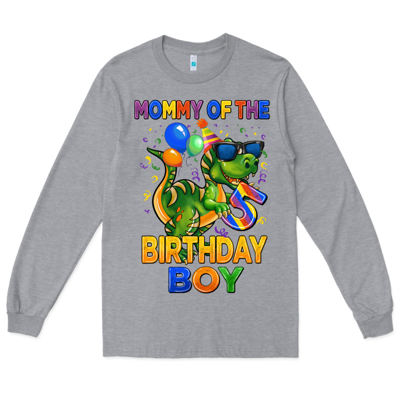 Mommy Of The 5 Th Birthday Boy T Rex Long Sleeve Tee by CowGirlArtShop | Teevron