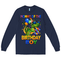 Navy mommy of the 5 th birthday boy t rex Long Sleeve Tee - CowGirlArtShop