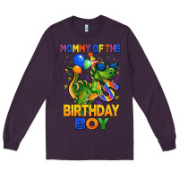 Plum mommy of the 5 th birthday boy t rex Long Sleeve Tee - CowGirlArtShop