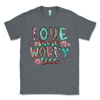 Charcoal Heather love more worry less Classic Tee - RacoonDesign