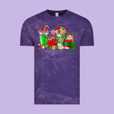 Christmas Coffee Cup Vintage Tee Designed By Nancycooperartshop