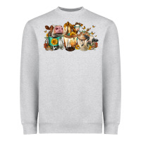 Heather Grey Cows And Coffee Heavyweight Sweatshirt - FaDigitalArtStudio