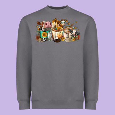 Cows And Coffee Heavyweight Sweatshirt Designed By Fadigitalartstudio