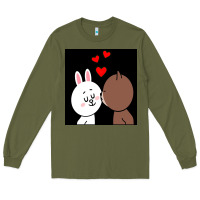 Army Green brown bear cony bunny rabbit the kiss Long Sleeve Tee - tuanDangUi