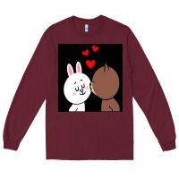 Burgundy brown bear cony bunny rabbit the kiss Long Sleeve Tee - tuanDangUi