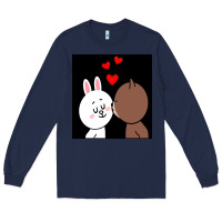Navy brown bear cony bunny rabbit the kiss Long Sleeve Tee - tuanDangUi