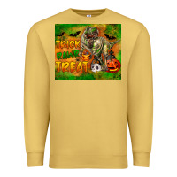 Antique Gold Trick Rawr Treat Premium Sweatshirt - LillyAllenDesigns