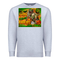 Heather Grey Trick Rawr Treat Premium Sweatshirt - LillyAllenDesigns
