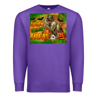 Purple Trick Rawr Treat Premium Sweatshirt - LillyAllenDesigns