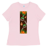 Bubblegum Pink American football dad pen wrap Ladies Tee - BundleAndBundleShop