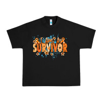 Black I am a survivor orange ribbon Kidney Cancer Urban Heavy Tee - NancyCooperArtShop