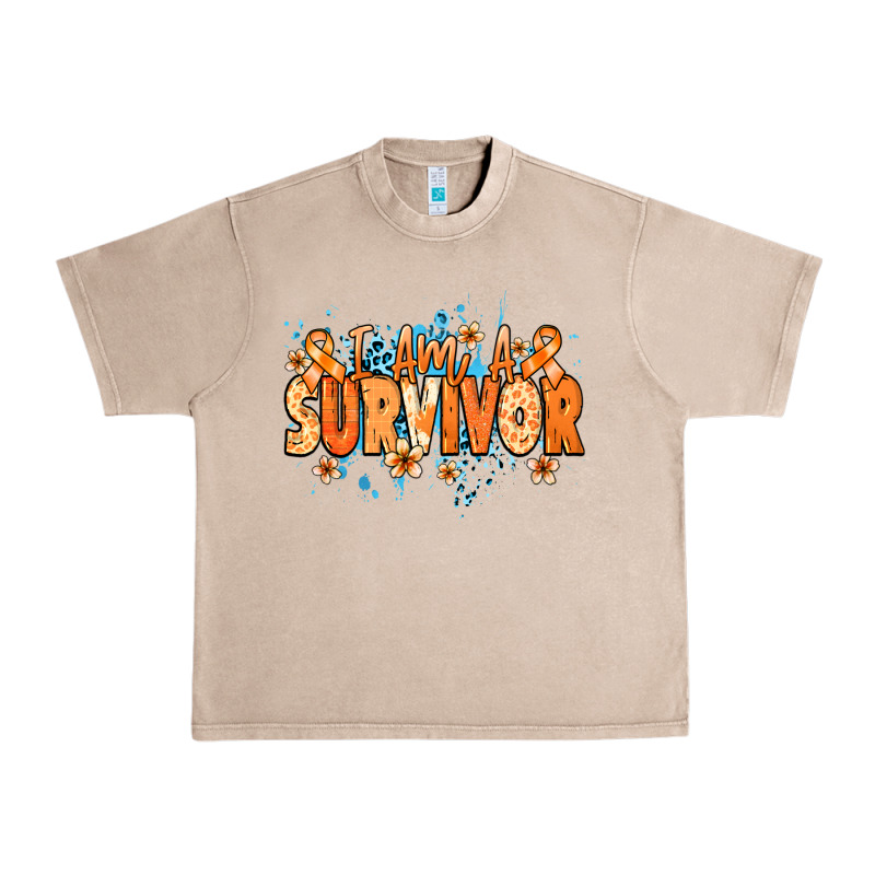 I Am A Survivor Orange Ribbon Kidney Cancer Urban Heavy Tee by NancyCooperArtShop | Teevron
