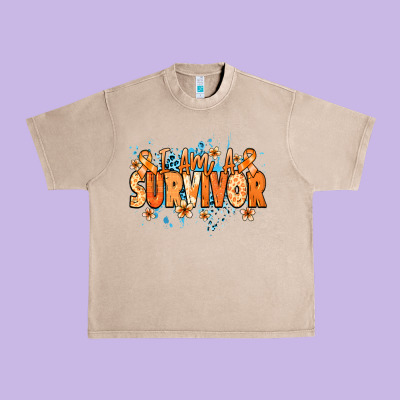 I Am A Survivor Orange Ribbon Kidney Cancer Urban Heavy Tee Designed By Nancycooperartshop