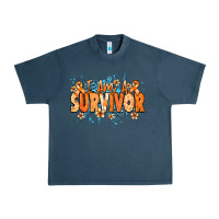 Midnight Navy I am a survivor orange ribbon Kidney Cancer Urban Heavy Tee - NancyCooperArtShop