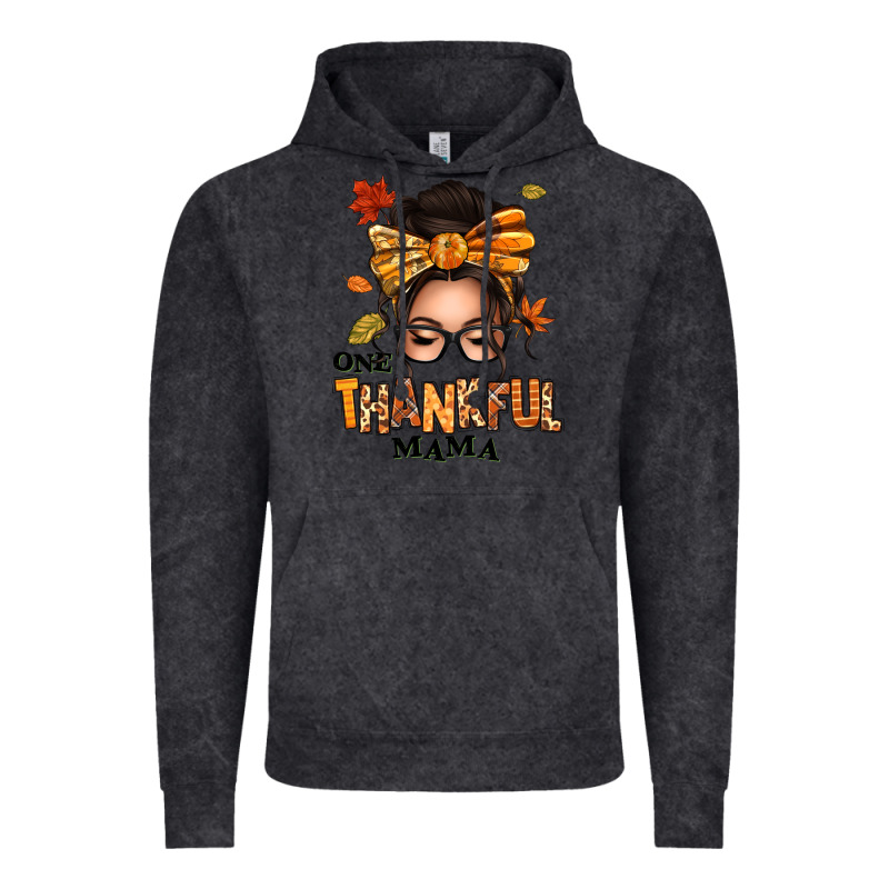 One Thankful Mama Afro Messy Bun Vintage Hoodie by texasbilliewilder | Teevron