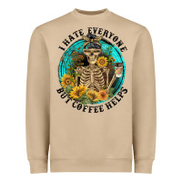 Mushroom I Hate Everyone But Coffee Helps Heavyweight Sweatshirt - FaDigitalArtStudio