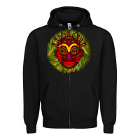 Black african masks round earrings 4 Zipper Hoodie - BundleAndBundleShop