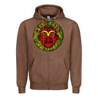 Chestnut african masks round earrings 4 Zipper Hoodie - BundleAndBundleShop