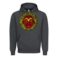 Smoke african masks round earrings 4 Zipper Hoodie - BundleAndBundleShop