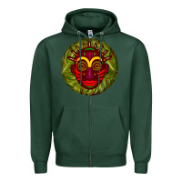 Sports Green african masks round earrings 4 Zipper Hoodie - BundleAndBundleShop