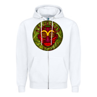 White african masks round earrings 4 Zipper Hoodie - BundleAndBundleShop