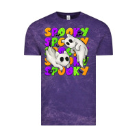 Cloud Purple Spooky with Ghost Cats Vintage Tee - texasbilliewilder