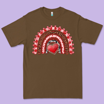 Valentines Day Rainbow With Heart Premium Tee Designed By Ranaportraitstore
