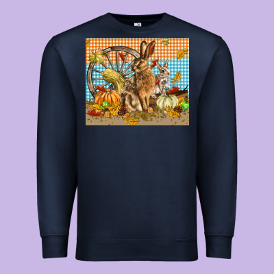 Fall Rabbit  Mousepad Premium Sweatshirt Designed By Lillyallendesigns