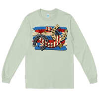 Matcha 4th of july horseshoe Long Sleeve Tee - CowGirlArtShop