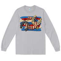 Moon Dust 4th of july horseshoe Long Sleeve Tee - CowGirlArtShop