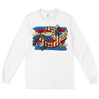White 4th of july horseshoe Long Sleeve Tee - CowGirlArtShop