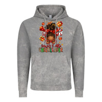 Cloud Rock santa's favorite cheerleader afro messy bun Vintage Hoodie - texasbilliewilder