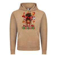 Vintage Coffee santa's favorite cheerleader afro messy bun Vintage Hoodie - texasbilliewilder