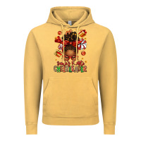 Vintage Mustard santa's favorite cheerleader afro messy bun Vintage Hoodie - texasbilliewilder