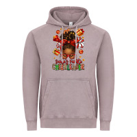 Vintage Zinc santa's favorite cheerleader afro messy bun Vintage Hoodie - texasbilliewilder
