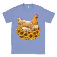 Colony Blue chicken with sunflowers Classic Tee - RanaPortraitStore