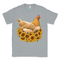 Heather Grey chicken with sunflowers Classic Tee - RanaPortraitStore