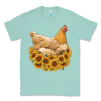 Seafoam chicken with sunflowers Classic Tee - RanaPortraitStore