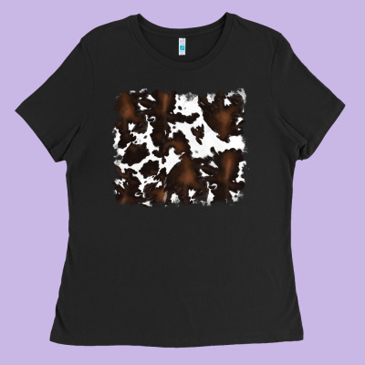 Cowhide Ladies Tee Designed By Ranaportraitstore