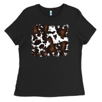 Black cowhide Ladies Tee - RanaPortraitStore
