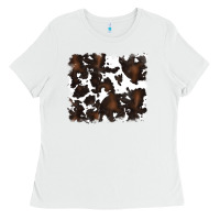 White cowhide Ladies Tee - RanaPortraitStore
