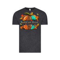 Vintage Black pumpkin thankful and blessed Vintage Tee - NancyCooperArtShop