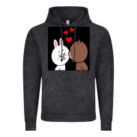 Vintage Black brown bear cony bunny rabbit the kiss Vintage Hoodie - tuanDangUi
