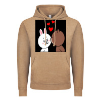 Vintage Coffee brown bear cony bunny rabbit the kiss Vintage Hoodie - tuanDangUi