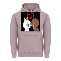 Vintage Zinc brown bear cony bunny rabbit the kiss Vintage Hoodie - tuanDangUi