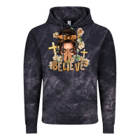 Cloud Black believe praying caucasian messy bun Vintage Hoodie - texasbilliewilder