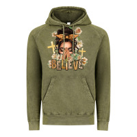 Vintage Olive believe praying caucasian messy bun Vintage Hoodie - texasbilliewilder